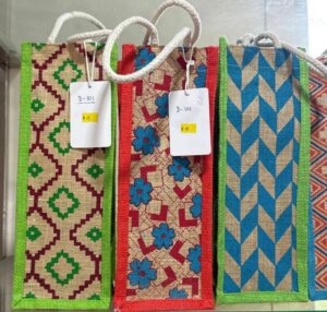 Jute Water Bottle Bag with Handles