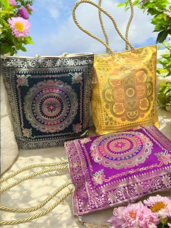 Banarasi Assorted Design Hand bag size 10*10
