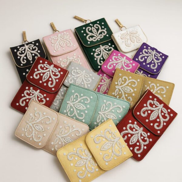 embroidered mobile pouch