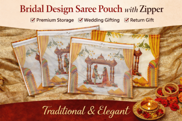Bridal Design Saree Pouch with Zipper