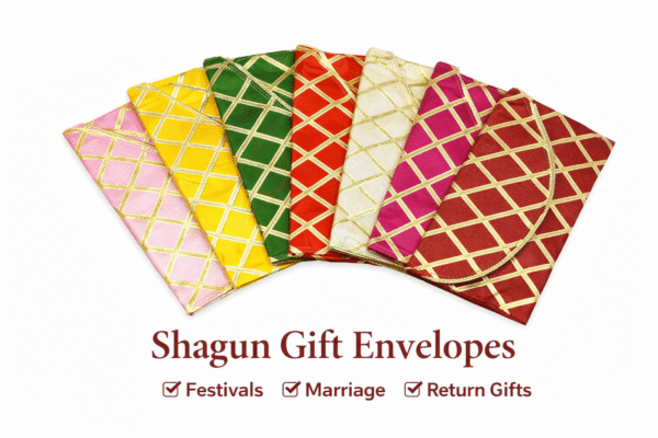 Shagun / Money / Gift Envelope (Gota Chex Design) – Festival & Wedding Special