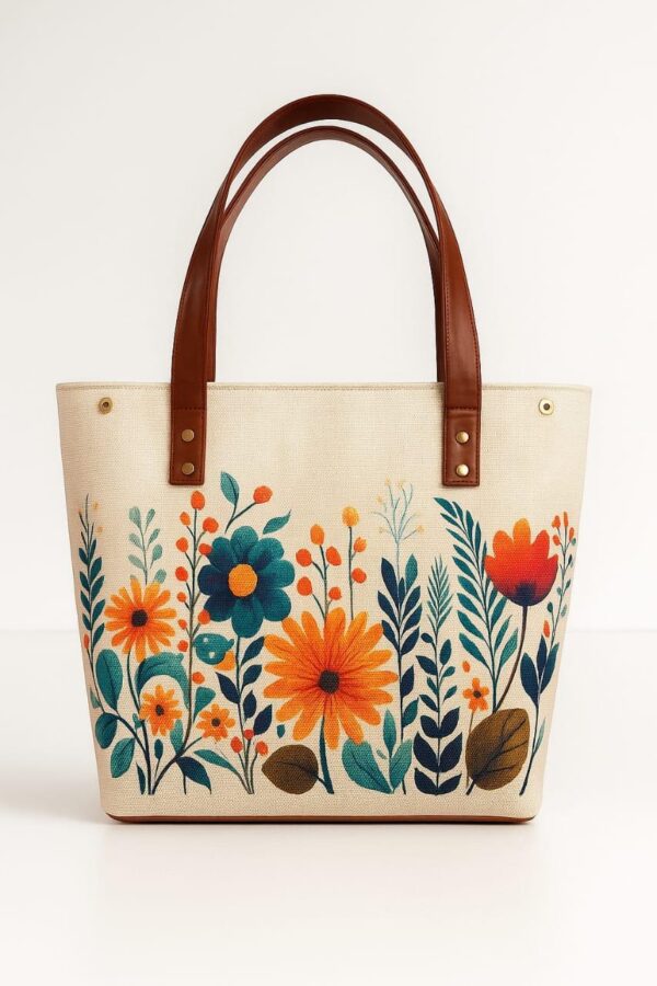 Premium Digital Print Jute Tote Bag for Women