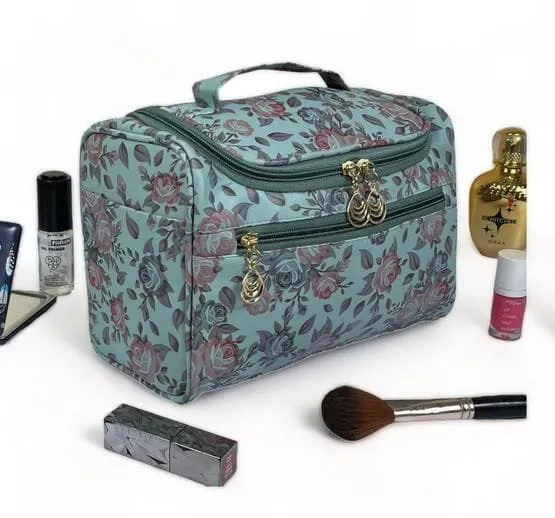 Flower Printed Cosmetics Travel Toiletry Organizer Bag - Image 5