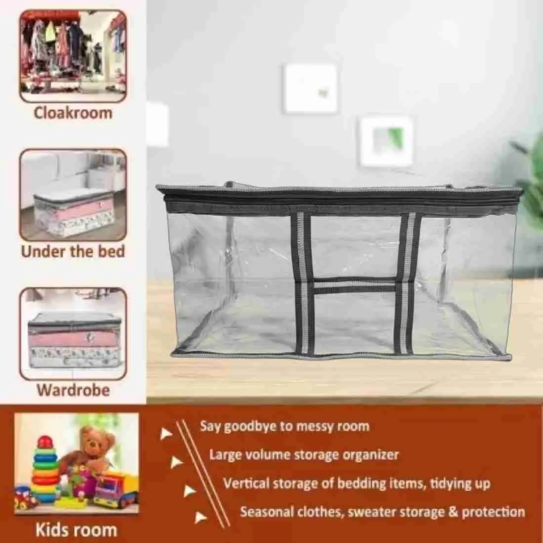 Heavy Quality Transparent Storage Organiser/ Saree Box Cover. - Image 2