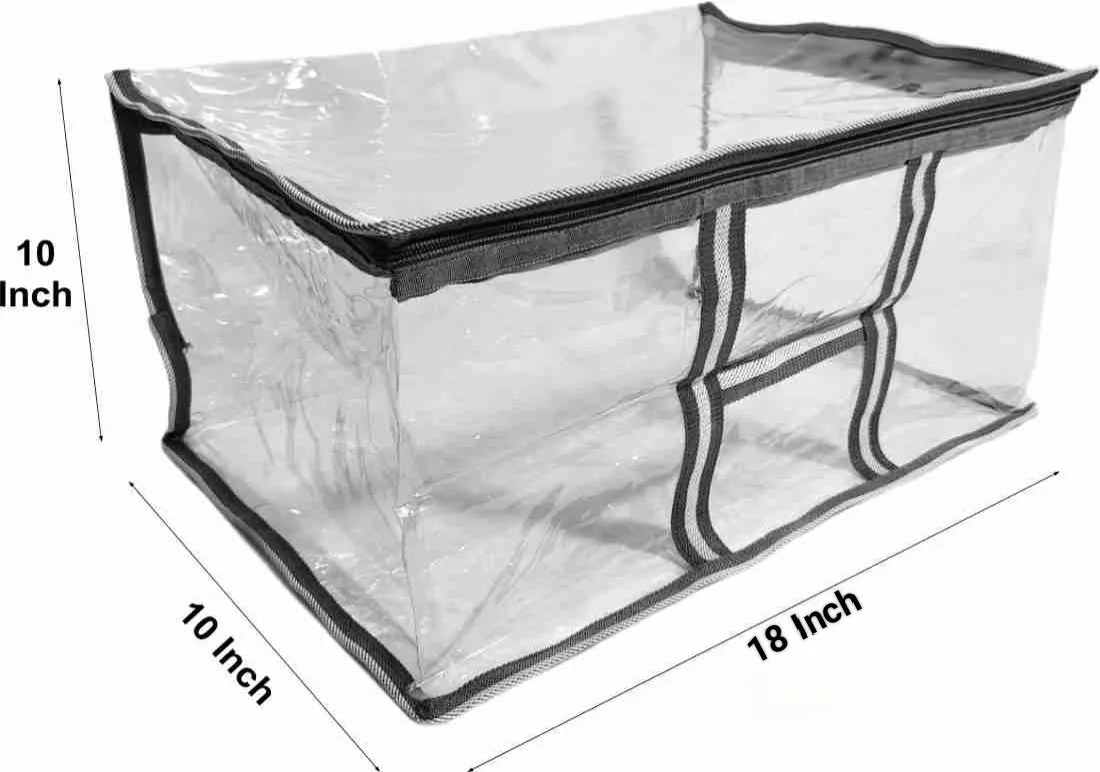 Heavy Quality Transparent Storage Organiser/ Saree Box Cover.