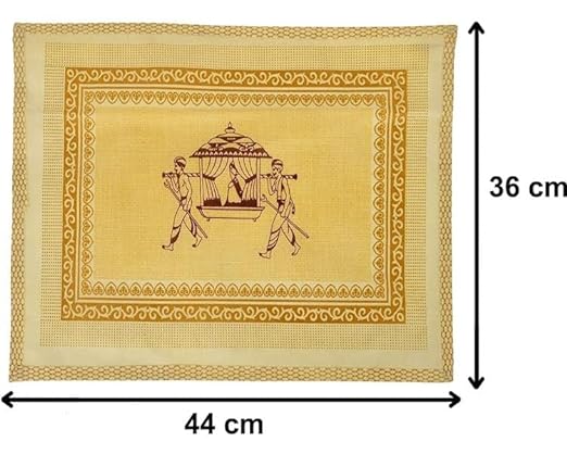 Large Golden Saree Cover Bag Traditional Printed Wardrobe Organizer, Storage Bag Golden color - Image 2