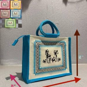 Canvas and Jute Bag with Warli Print