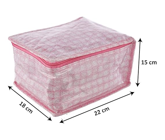 Laminated PVC Jewelry Organiser Jewelry Storage Bags for Necklace, Earrings, Rings, Bracelet With 10 Transparent Pouches (Pink)- - Image 3