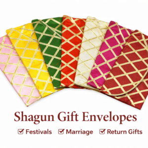Shagun / Money / Gift Envelope (Gota Chex Design) – Festival & Wedding Special