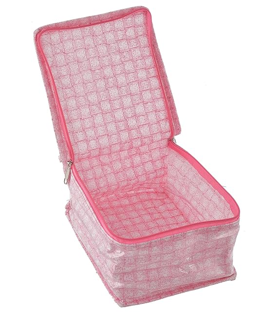 Laminated PVC Jewelry Organiser Jewelry Storage Bags for Necklace, Earrings, Rings, Bracelet With 10 Transparent Pouches (Pink)- - Image 2