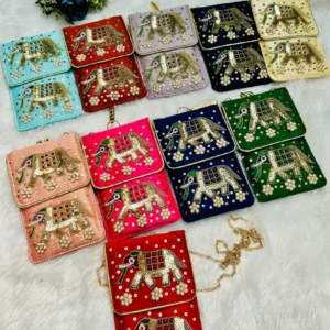 Handmade Embroidered Elephant Design Mobile Pouch Bag for Women ...