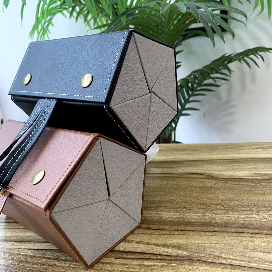 Hex sunglass case | 5 Slot sunglass organizer balck and brown - Image 5