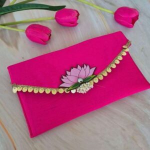Lotus Design satin clutches .