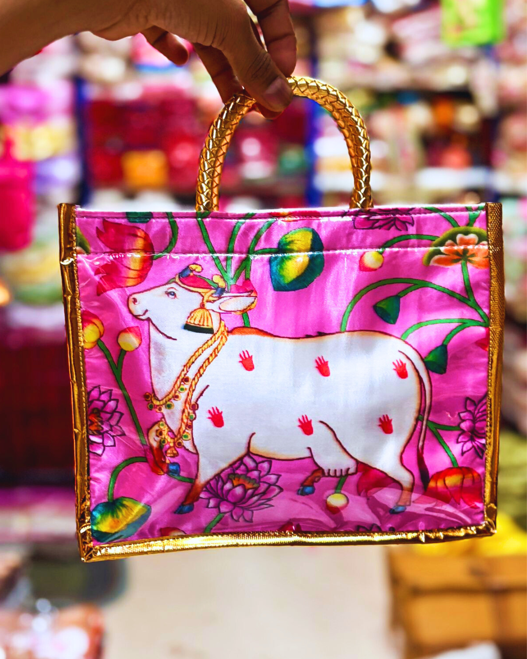 Premium Cow Design PVC Wedding Return Gift Bag.