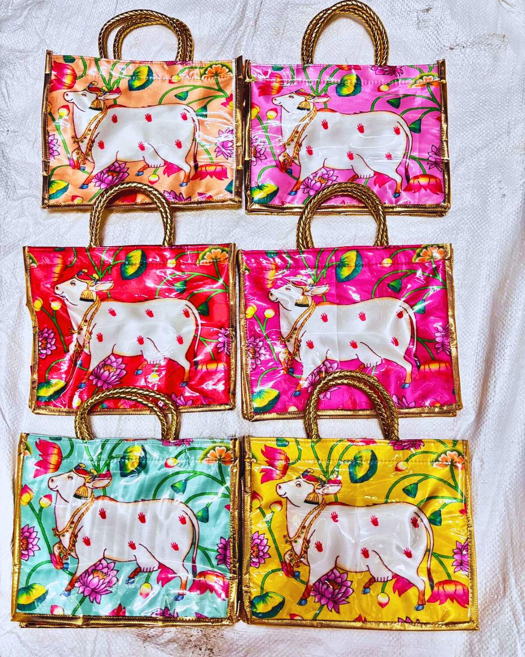 Premium Cow Design PVC Wedding Return Gift Bag. - Image 7