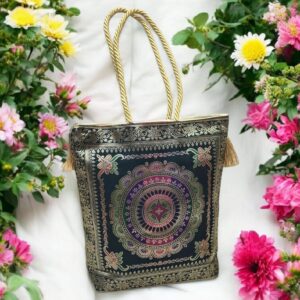 Banarasi Assorted Design Hand bag size 12*12