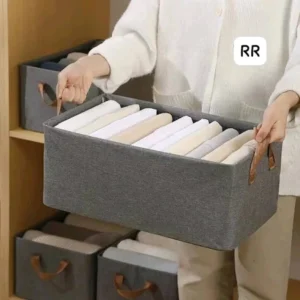 26 Liter Foldable Storage Box for Clothes with Steel Frame | Large Organizer for Wardrobe | Cloth Storage Bag for Saree, Shirt, Blanket | Pack of 1