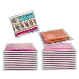 Saree Cover Organizer Bag with Transparent Window & Zip Closure