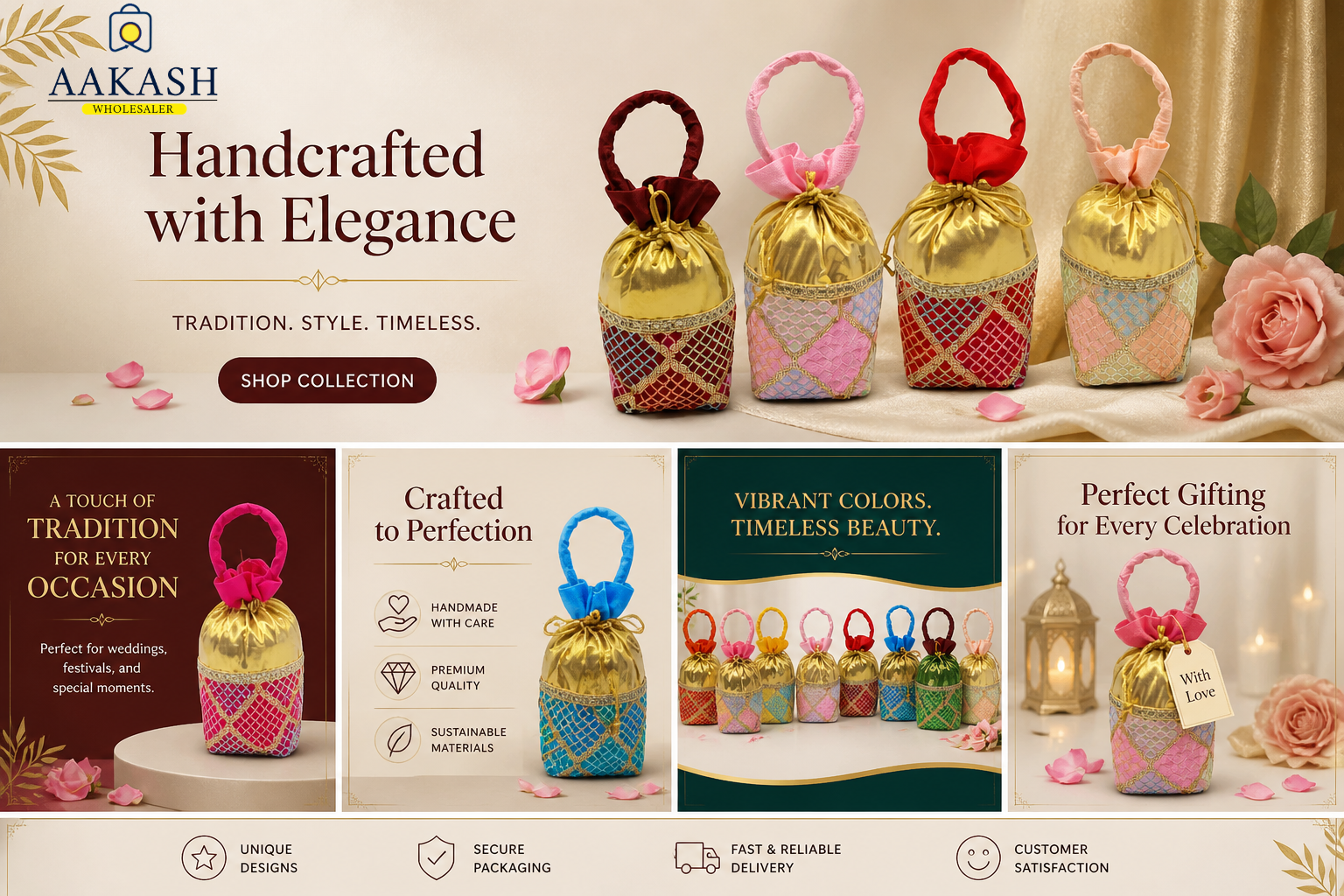 Designer Potli Bags – Wedding Return Gift Pouches - Image 3