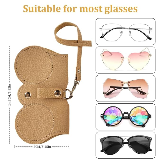Premium PU Leather Sunglasses Case with Wrist Strap - Image 9