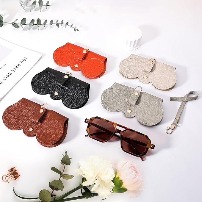 Premium PU Leather Sunglasses Case with Wrist Strap - Image 2