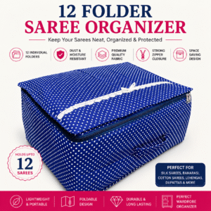 12 Folder Saree Organizer | Premium Saree Storage Bag with Individual Compartments | Wardrobe Organizer | Wholesale Bulk Pack