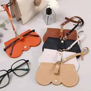 Premium PU Leather Sunglasses Case with Wrist Strap