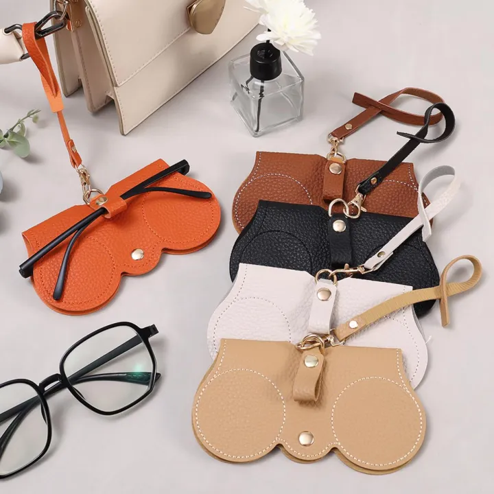 Premium PU Leather Sunglasses Case with Wrist Strap