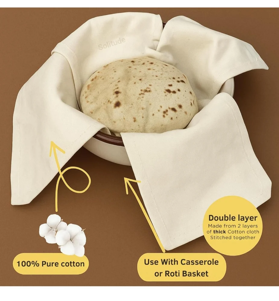 Premium Cotton Double Layer Roti  Cloth Wrab with Flap