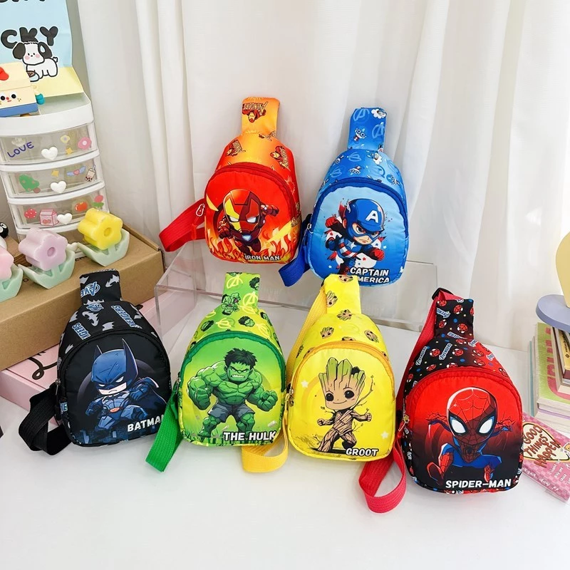 Kids Superhero Chest Sling Bag | Cartoon Crossbody Chest Bag for Boys | Travel & Daily Use