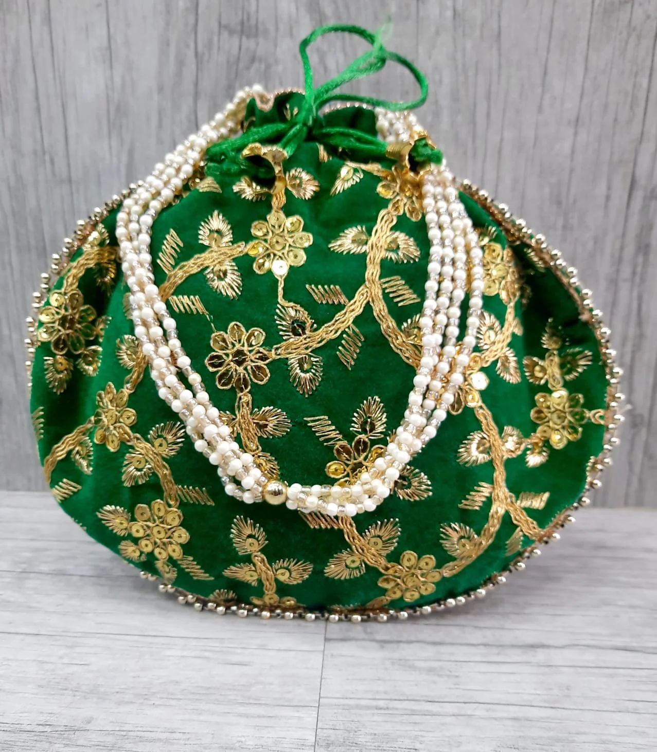 Velvet Potli Bags for Women – Sequin Embroidered Wedding Favours - Image 7